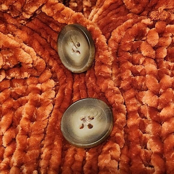 🇬🇪🔹️Aeropostale Rust Chenille Hooded Cropped Long Sleeve Sweater Medium - Picture 4 of 5